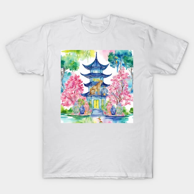 The Blue Pagoda tale T-Shirt by SophieClimaArt